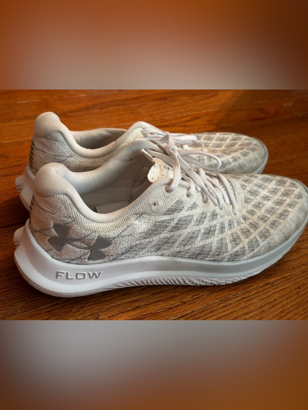 Under Armour Women's White and Light Gray Athletic Running Shoes